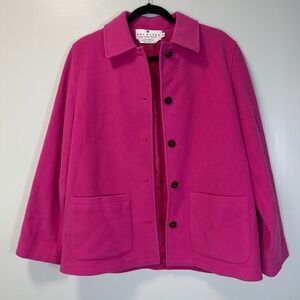 The Works Saks Fifth Avenue Pink Wool Cashmere Blend Button Front Jacket Size 8